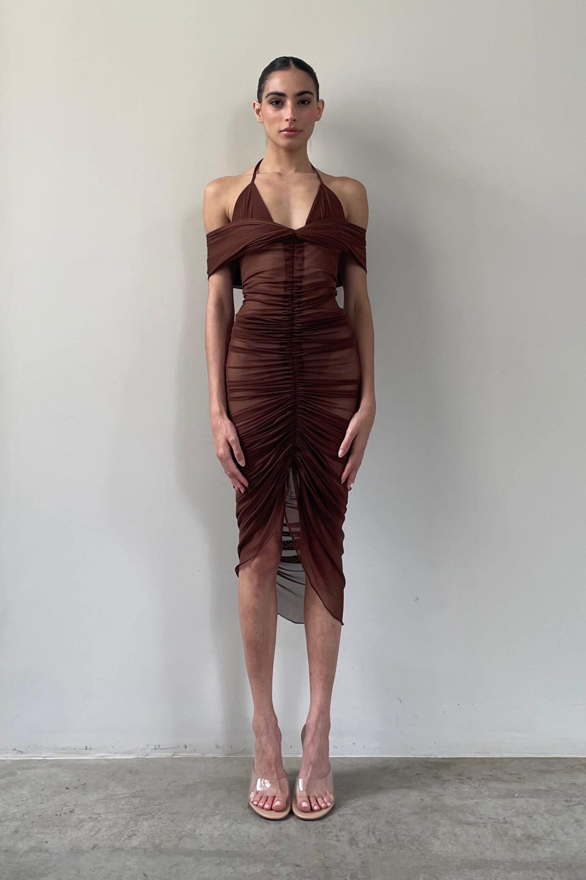 Vestido Tule Sienna Marrom - Image 3