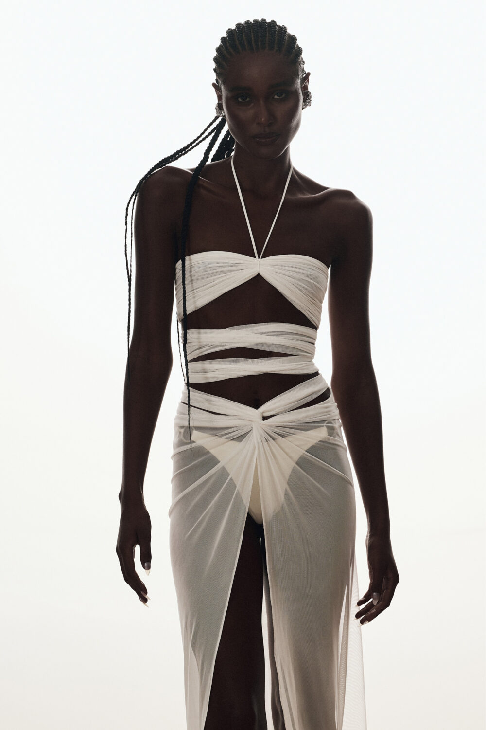 Top Cruzado Tule Off White