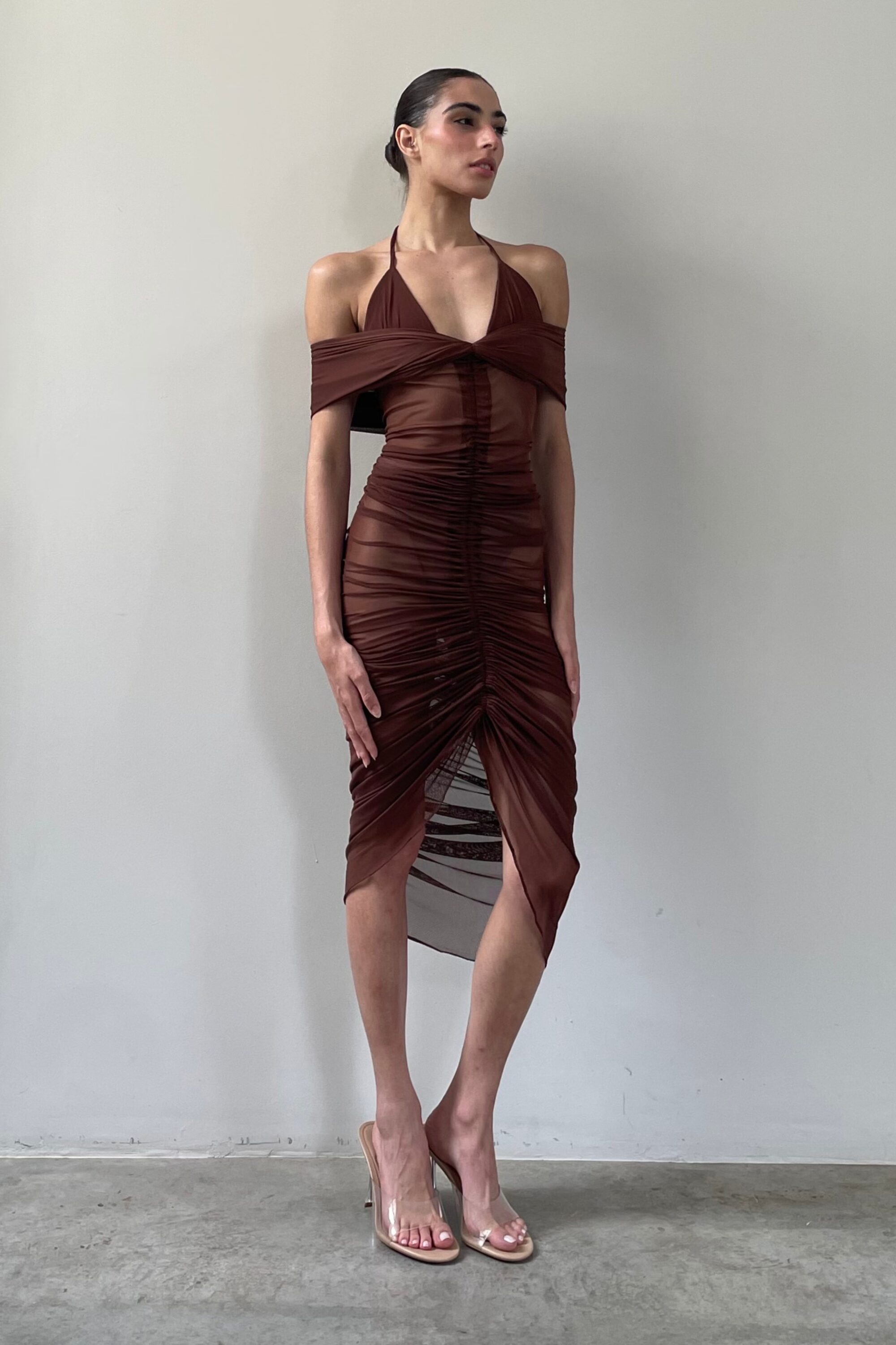 Vestido Tule Sienna Marrom - Image 4