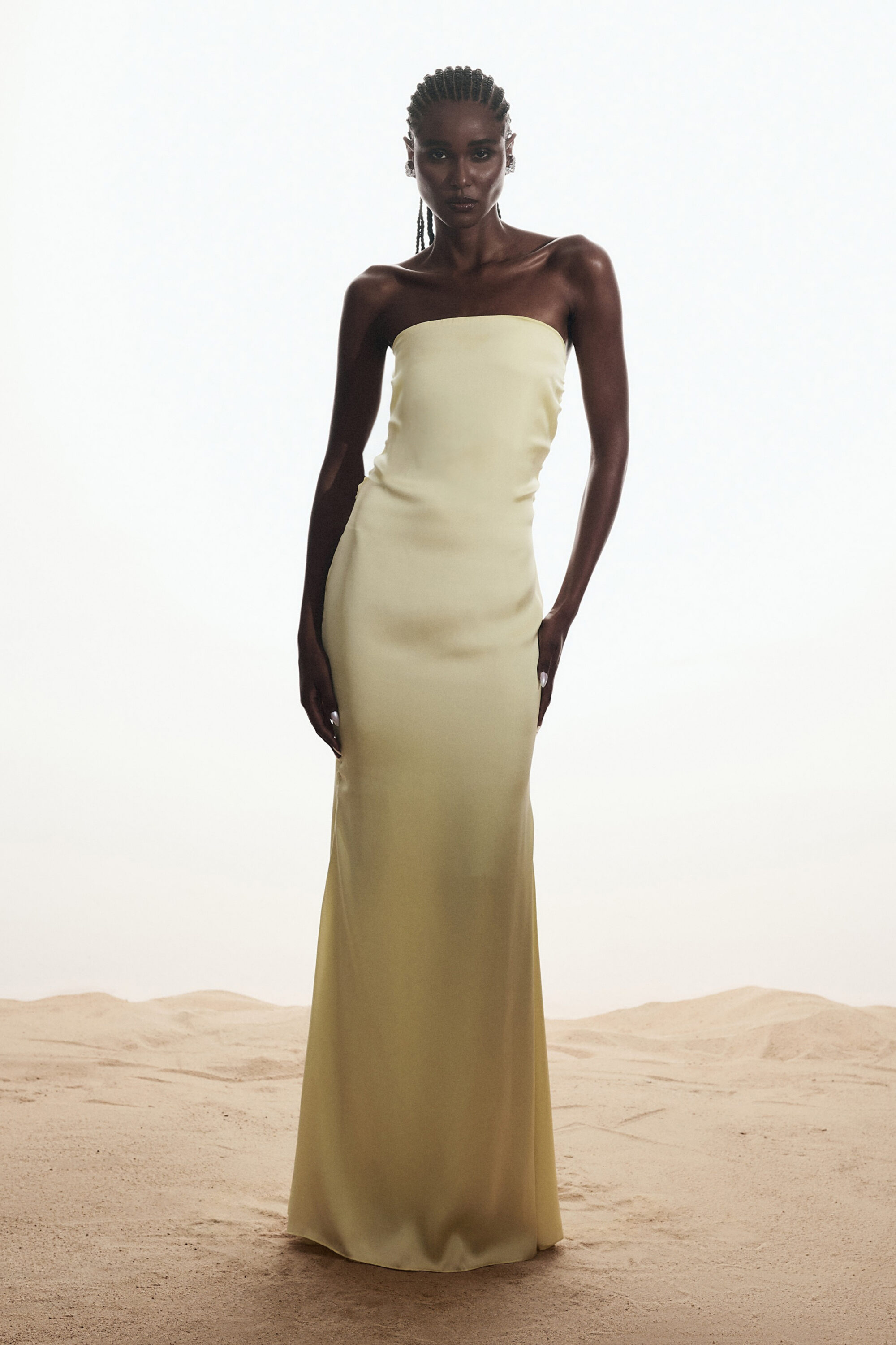 Vestido Tomara que Caia Cetim Butteryellow - SOL BRAND X THAISE JURIATTI