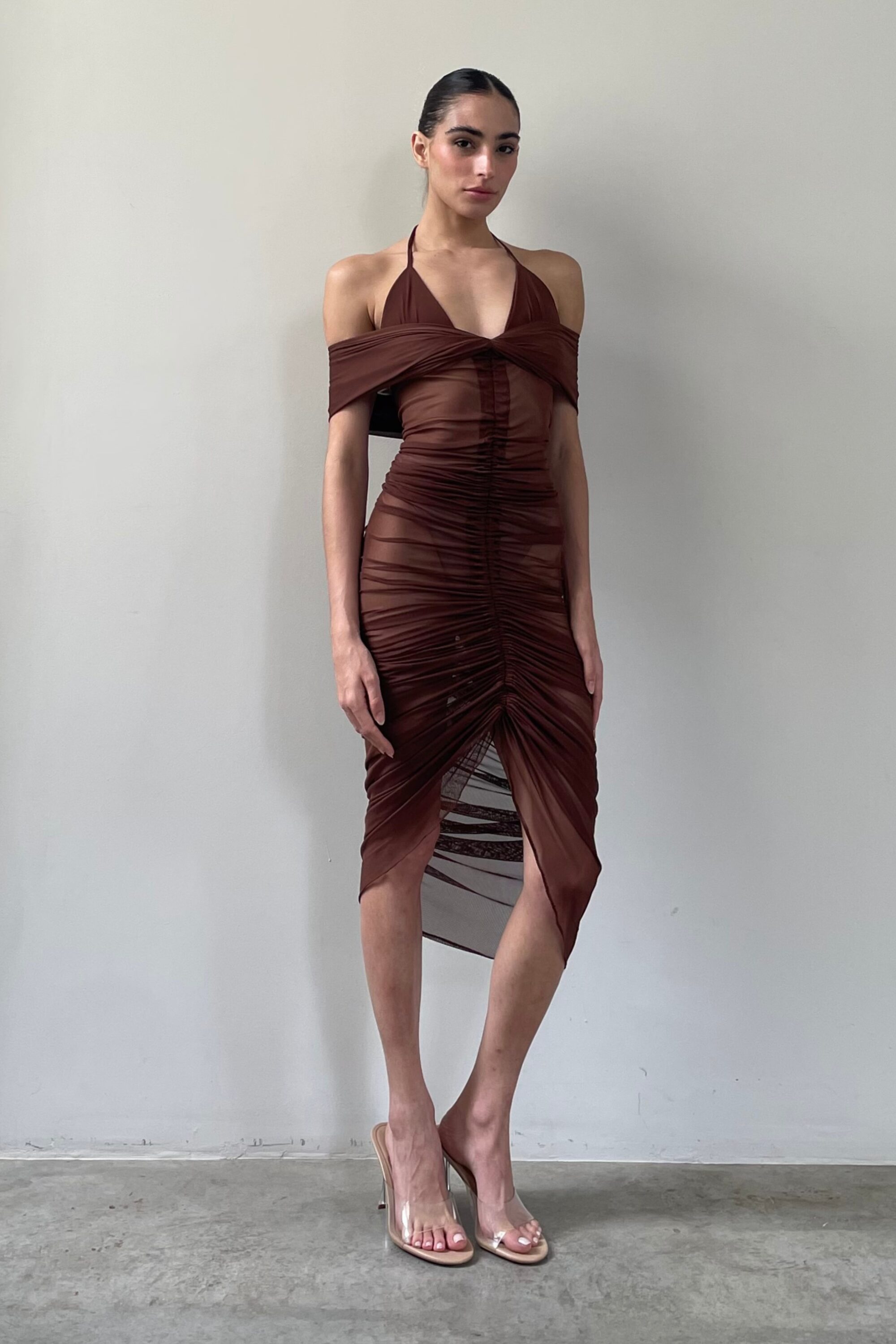Vestido Tule Sienna Marrom - Image 5
