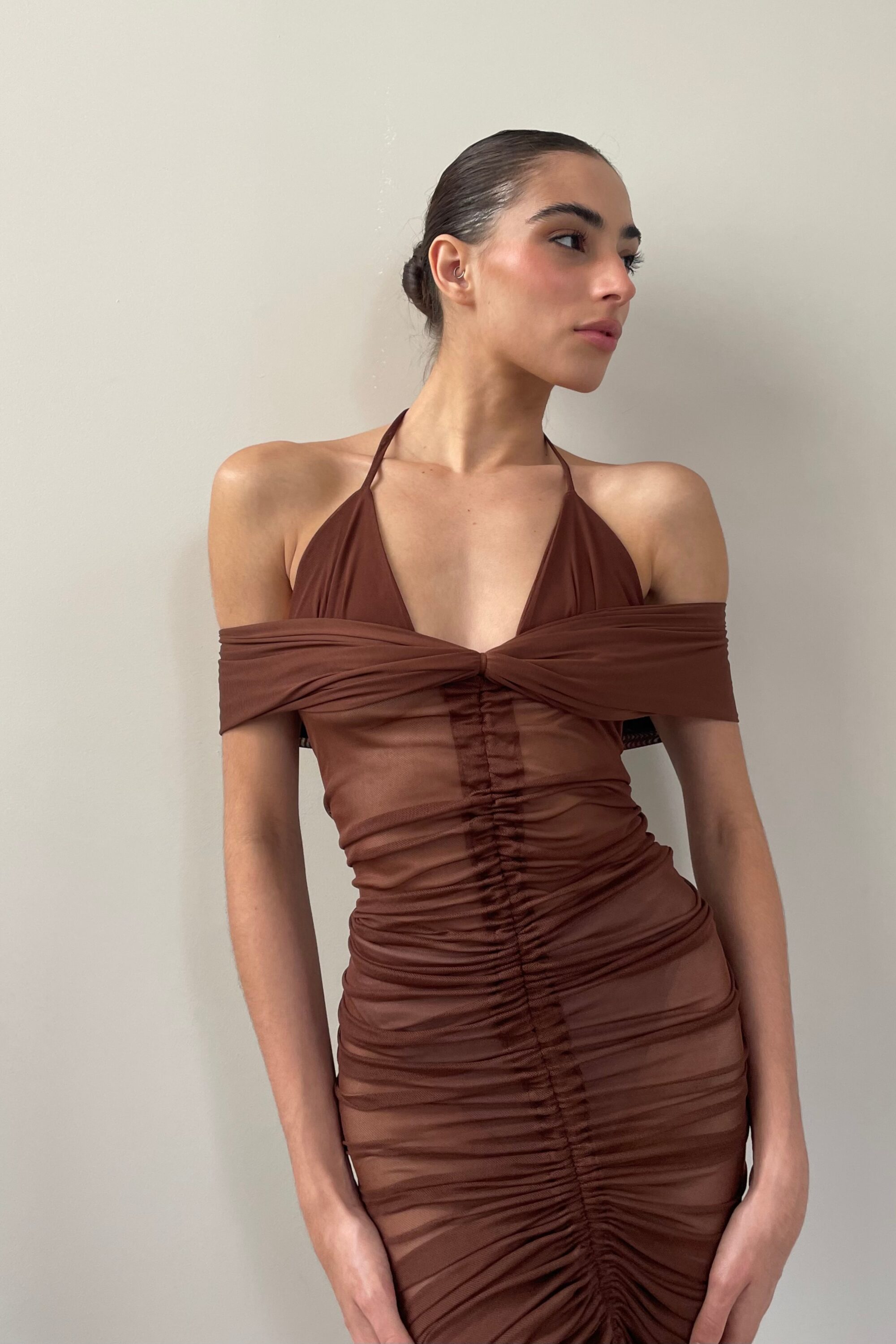 Vestido Tule Sienna Marrom - Image 6