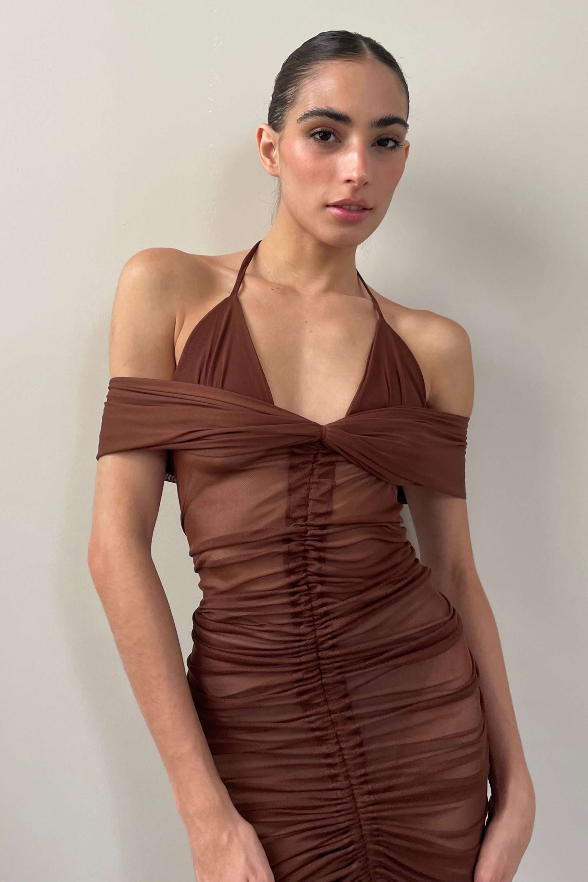 Vestido Tule Sienna Marrom - Image 7