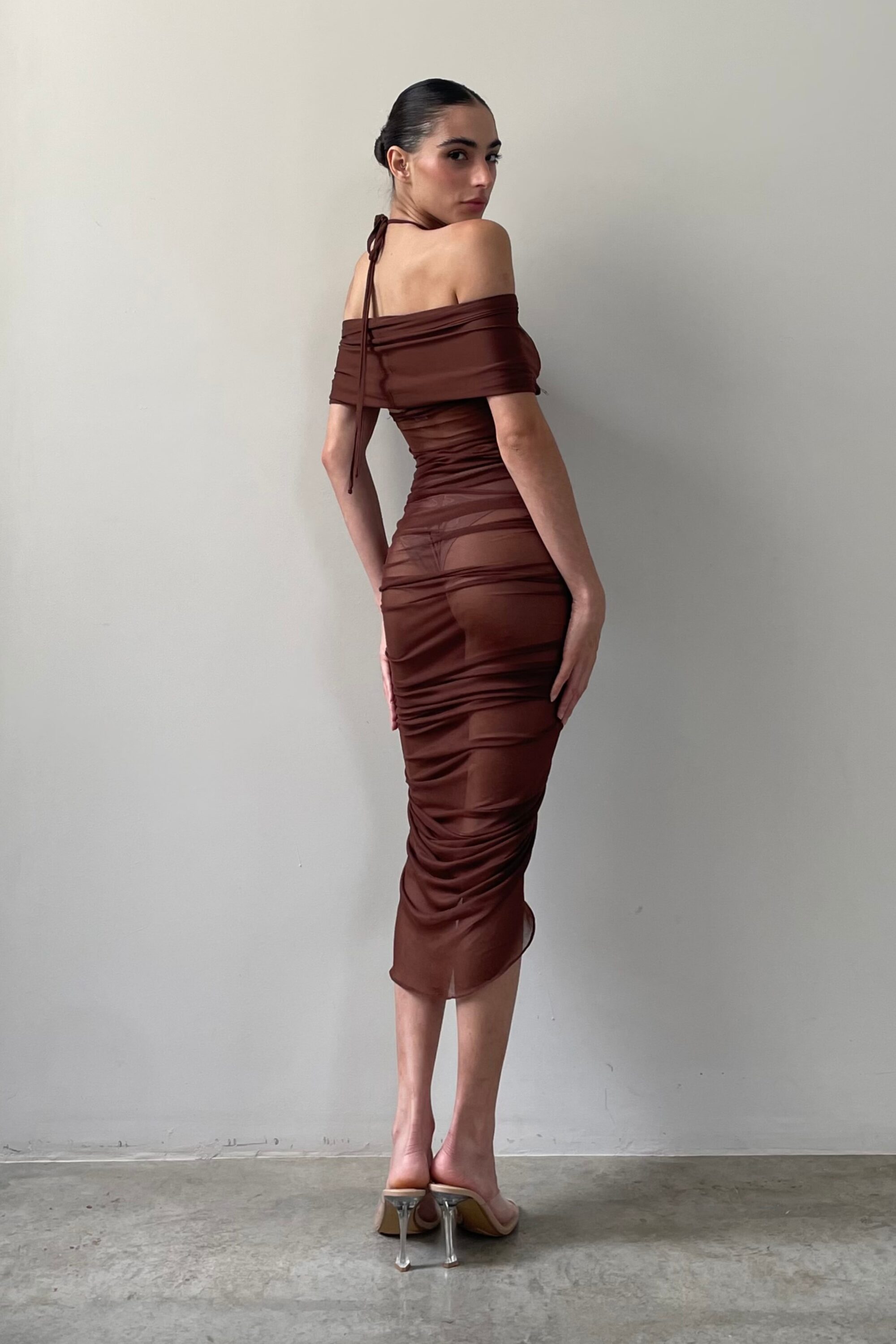 Vestido Tule Sienna Marrom - Image 8