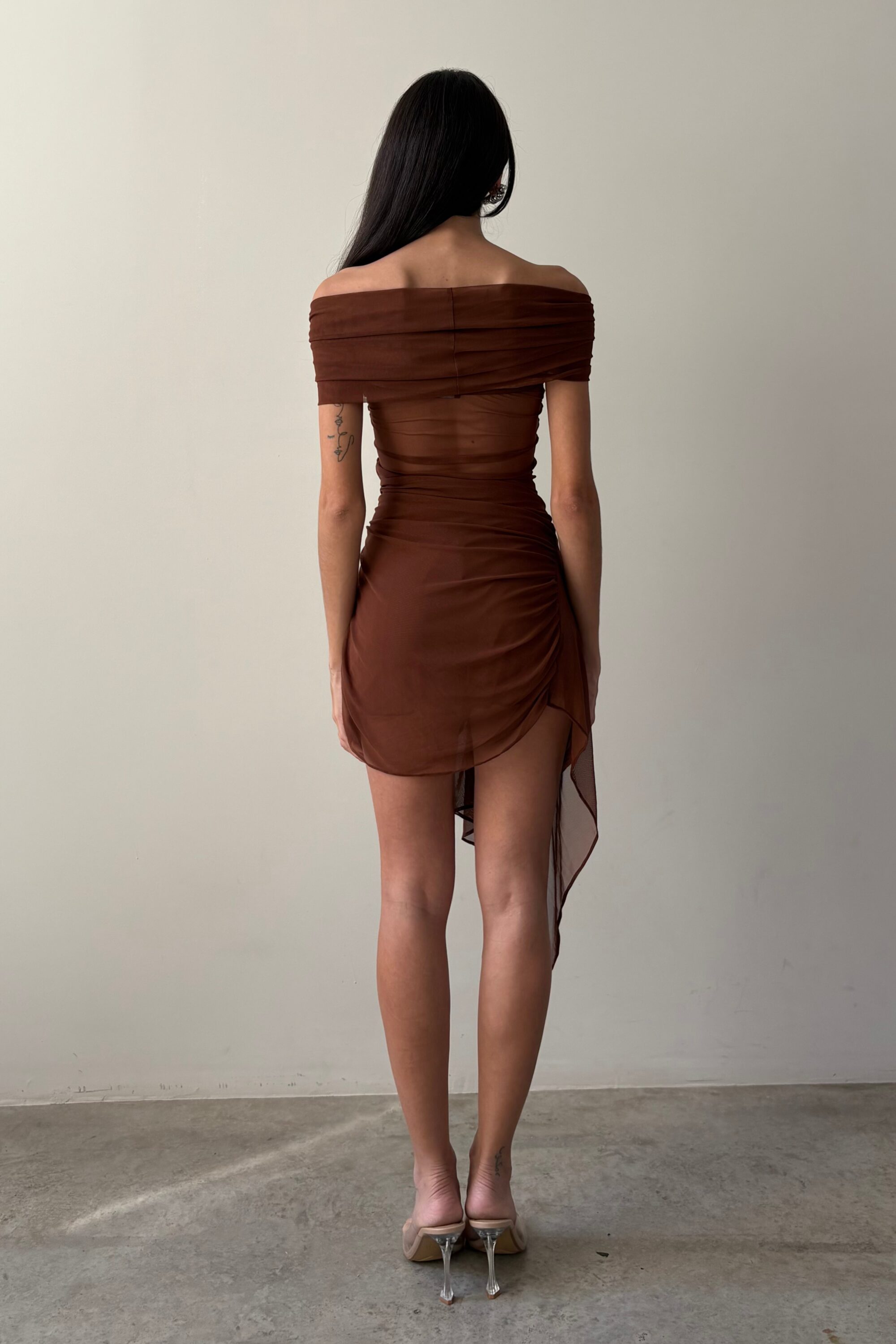 Vestido Tule Sky Marrom - Image 4