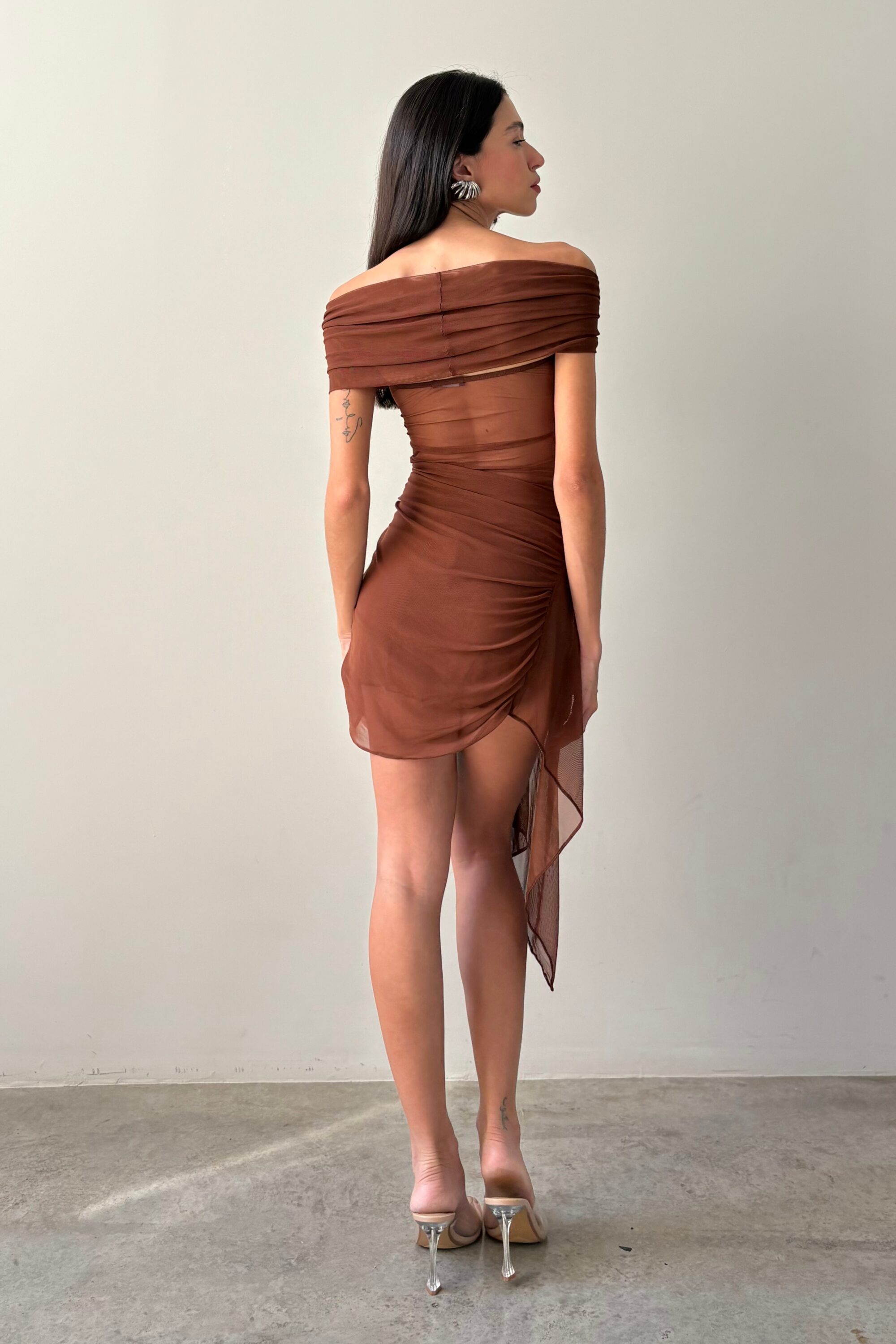 Vestido Tule Sky Marrom - Image 5