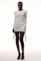 Vestido Tule Flor Lateral Off-white