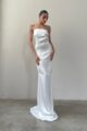 Vestido Tomara que Caia Cetim Off White - SOL BRAND X THAISE JURIATTI