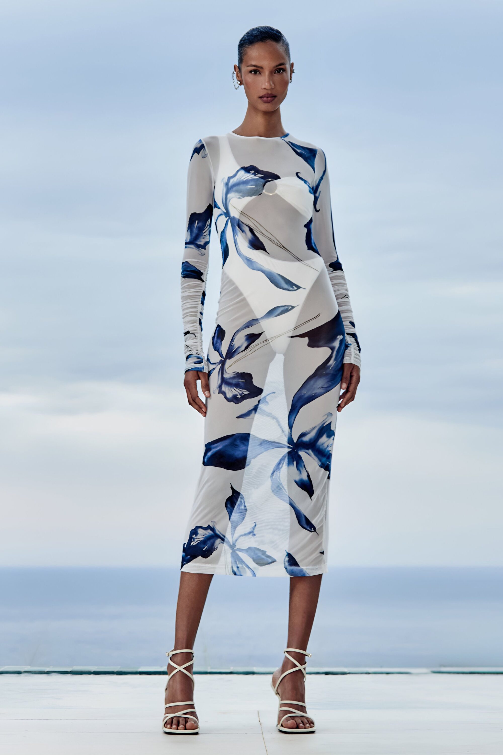 Vestido Midi Tule Blue Orchid