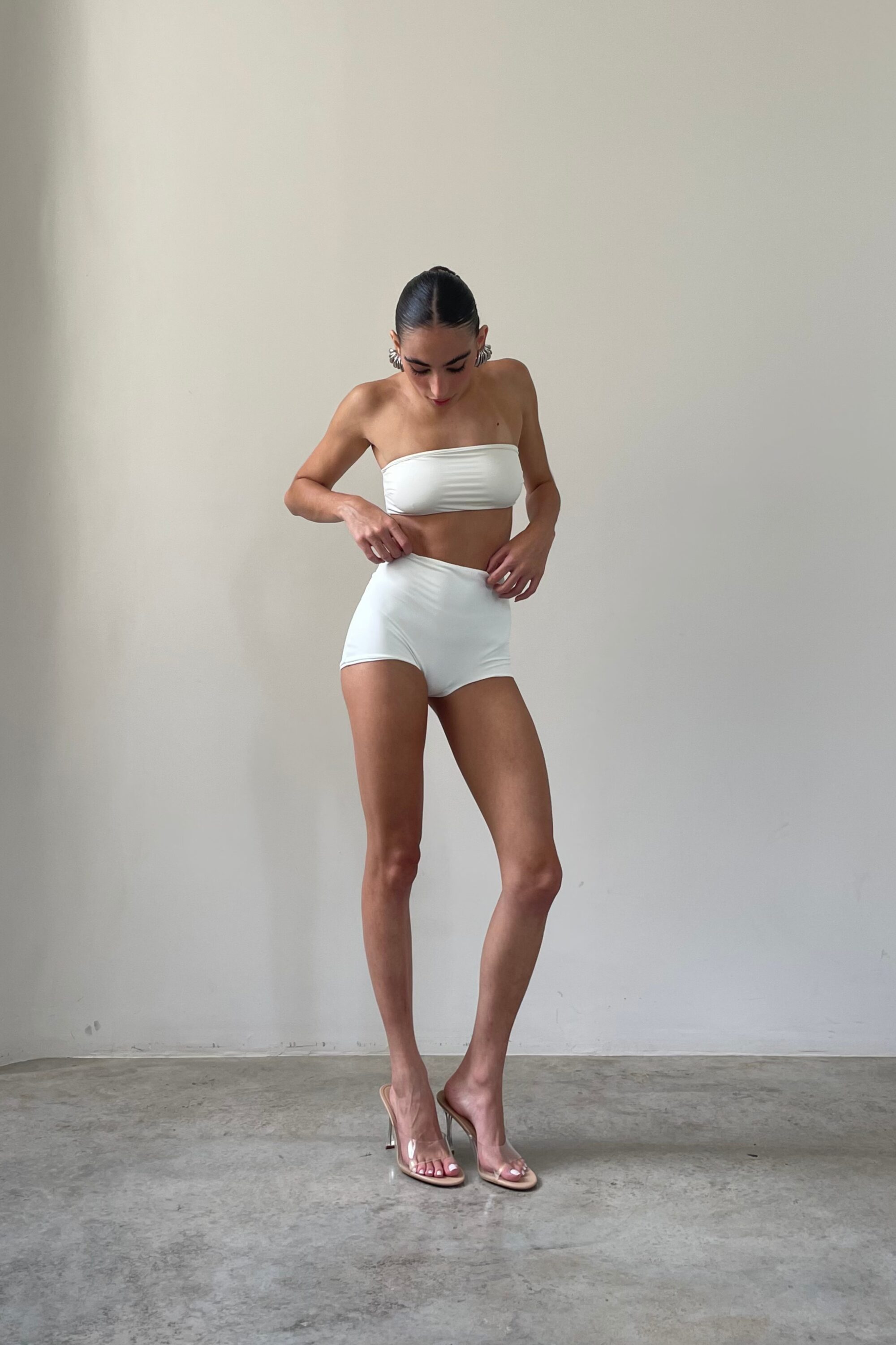 Short Under Cintura Alta Off White - Image 6
