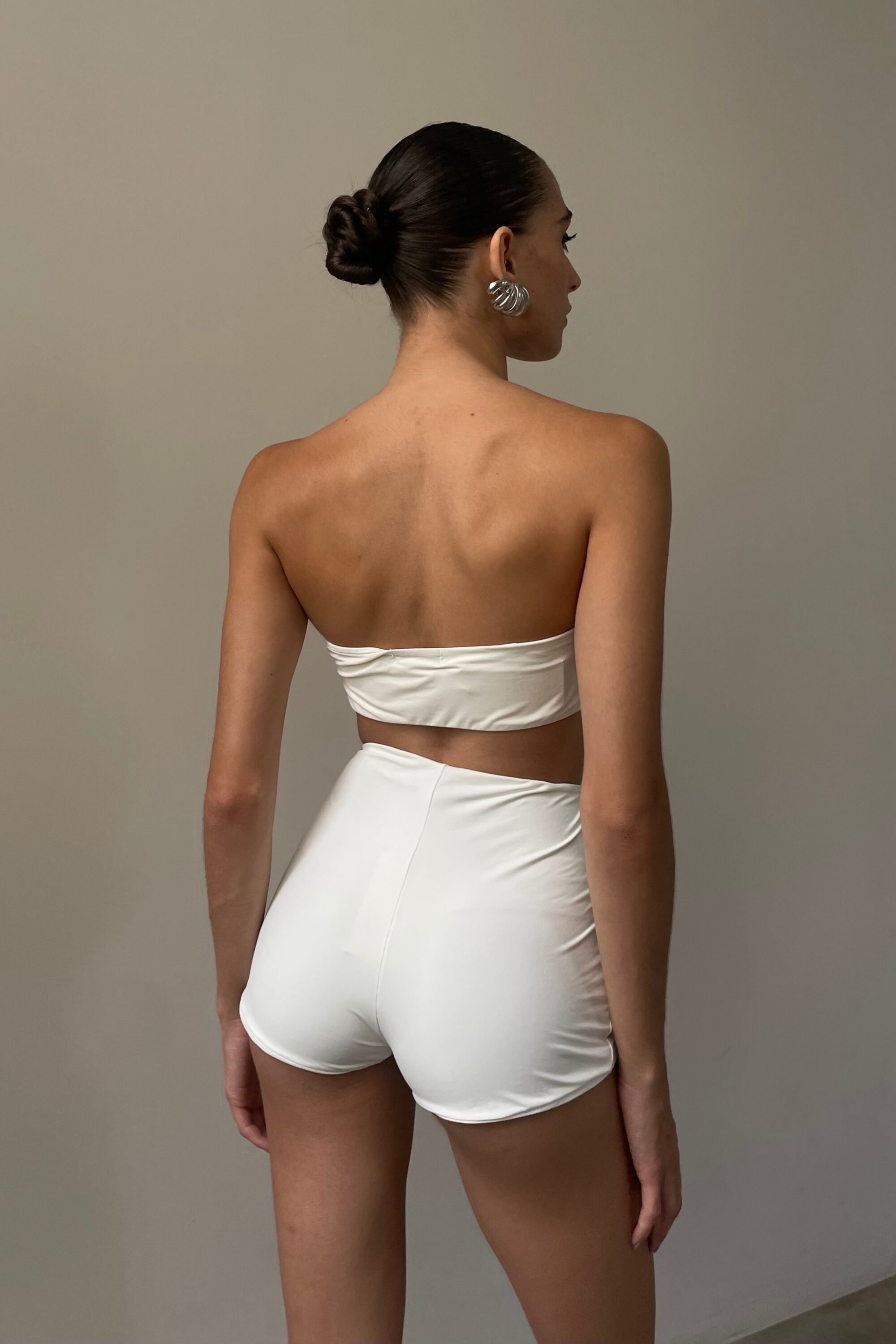Short Under Cintura Alta Off White - Image 7