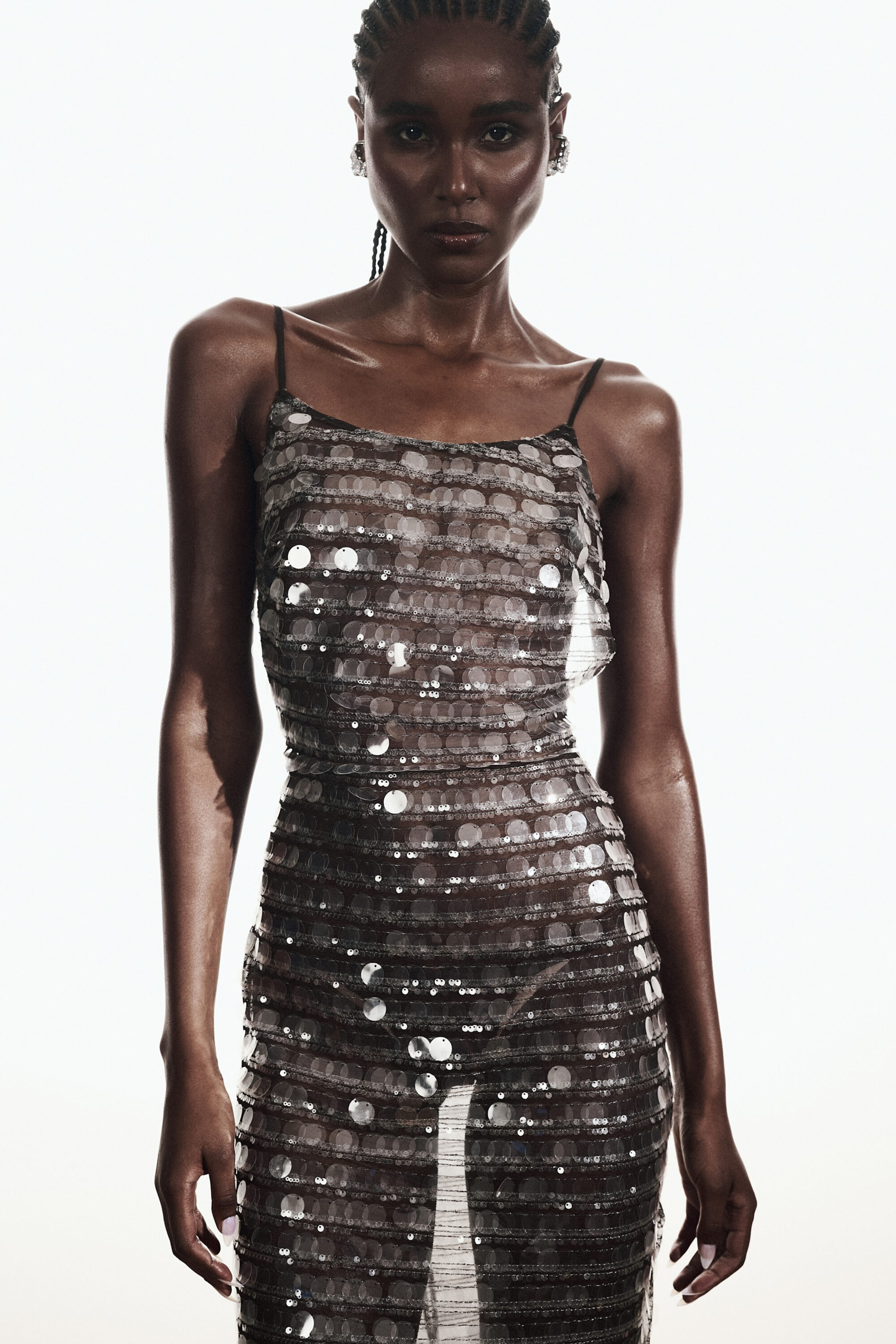 Vestido Longo Maxi Paetê Marrom - Image 7
